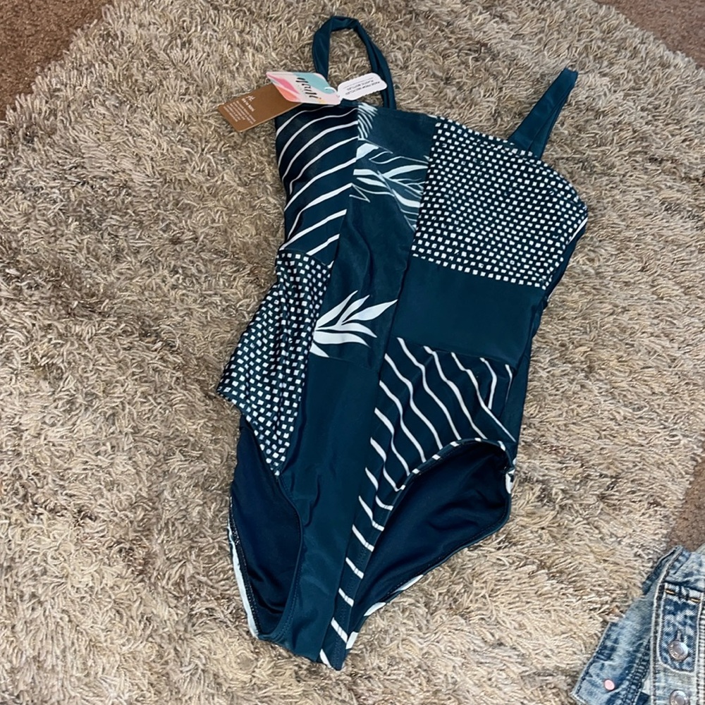 REI nani one piece open back swimsuit